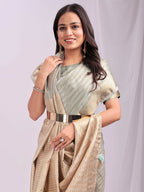 Shree Shyam Fashion Organza Grey Saree | Grocsy