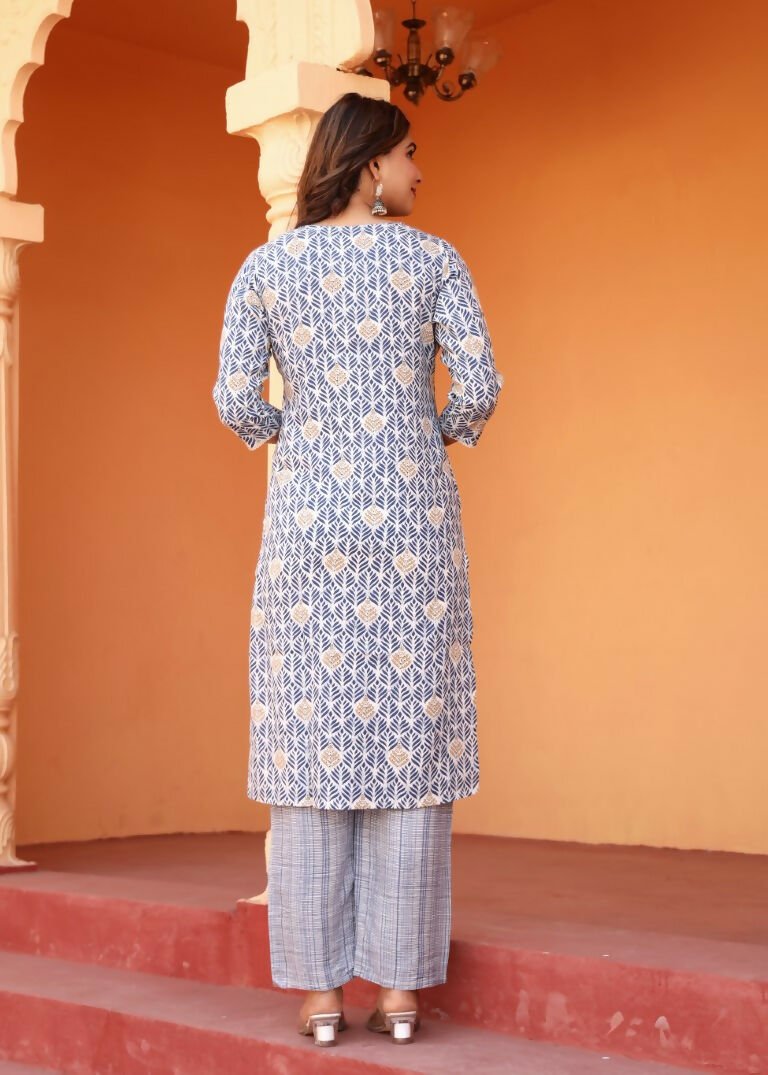 Alvano Alvano Women's 3Pcs Straight Kurti Set Printed Rayon | Grocsy