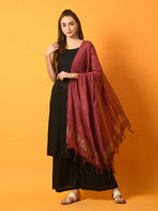 Myshka Women's Black Solid Anarkali Party Kurta Set With Dupatta | Grocsy