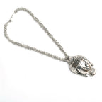 Mominos Fashion Johar Kamal Silver-Plated Brass Finish Budha Long Neckalce For Women