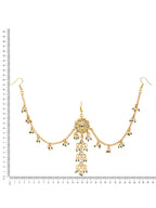 Ruby Raang Gold Flower Kundan Hair Jewelry | Grocsy