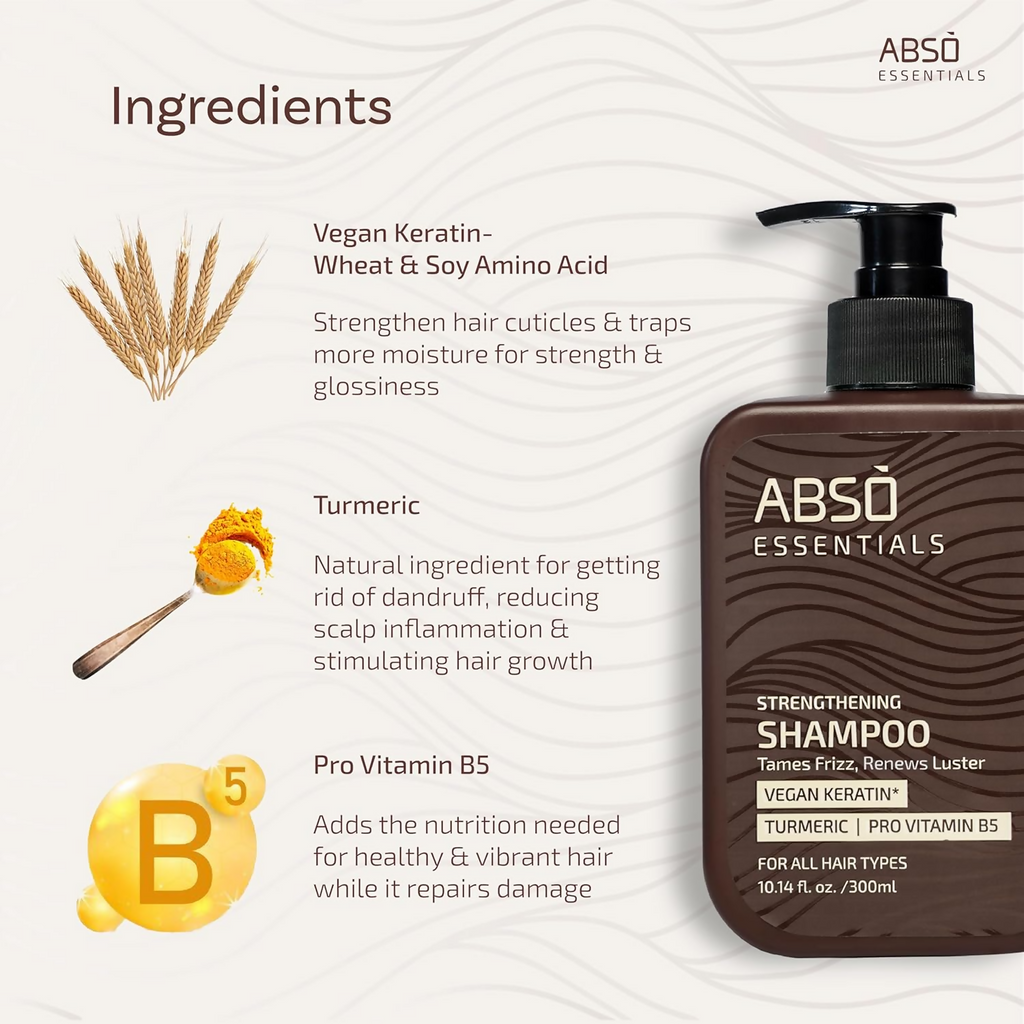 Abso Essentials Strengthening Shampoo | Grocsy