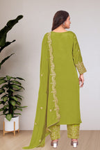 Lehenga Mart Designer Salwar Suit For Women or Girls - Olive Green | Grocsy