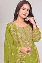Lehenga Mart Designer Salwar Suit For Women or Girls - Olive Green | Grocsy