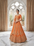 Lehenga Mart Gorgeous Lehenga Choli For Wedding-Orange | Grocsy