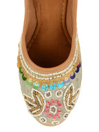 Desi Colour Women Indian Ethnic Footwear-Grey MultiColour | Grocsy