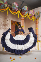 Multi Color Viscose Rayon Navratri Lehenga Choli with Dupatta - Raas | Grocsy