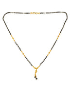 NVR Women's's Set of 2 Black Gold-Polished Beaded Mangalsutra With Ad Stone | Grocsy