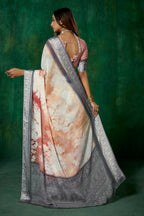 Joban Fashion Dola Silk With Zari Border Shaded Multi Color Work Saree | Grocsy