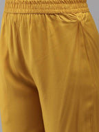 Yufta Women Yellow Floral Embroidered Regular Kurta with Palazzo & With Dupatta | Grocsy