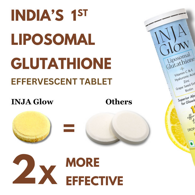 Inja Glow Liposomal Glutathione Drop Fizz & Drink Effervescent Tablets - Lemon | Grocsy