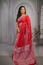 Exclusive Collection Beautiful Pure Cotton Hand Weaving Handloom Saree With Running Blouse Piece | Grocsy