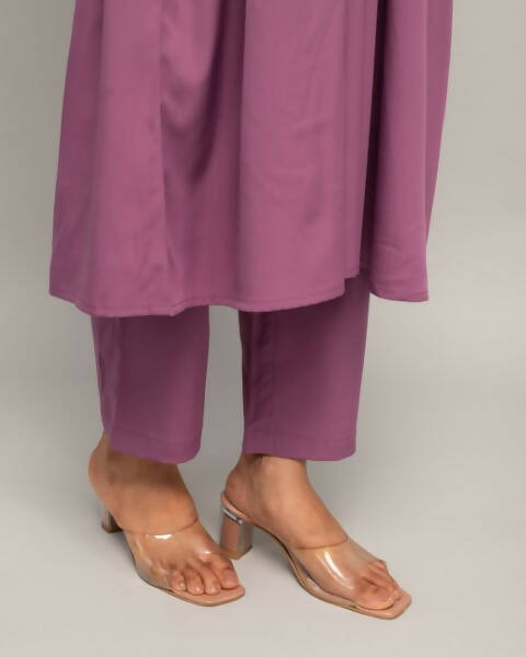 FIORRA Women's Lavender Creap A-Line Kurta Pant With Dupatta | Grocsy
