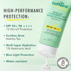 mCaffeine Sun Fix Ultra Light 1% Hyaluronic Acid Matcha Tea Sunscreen SPF 50+ PA++++ | Grocsy