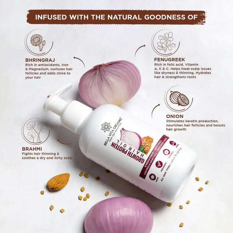 Bella Vita Organic Growth Protein Hair Oil | Grocsy