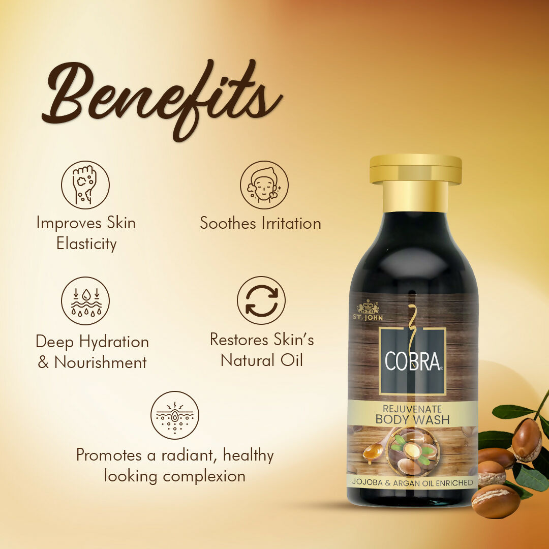 ST.JOHN Cobra Natural Body Wash Jojoba & Argan Oil for Deep Moisture & Radiant, Refreshing Fragrance For All Skin Types | Grocsy