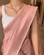 DEIANA'S Beautiful Designer Golden zari Soft Lichi Silk Saree - Cream | Grocsy