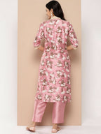 Ahalyaa Women's Traditional wear Kurta Set - Pink | Grocsy