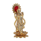 Kridaykraft Gold-Polished Narayan/Vishnu Standing On Lotus Metal Statue | Grocsy