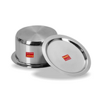 Sumeet Stainless Steel Induction Bottom Induction & Gas Stove Friendly Container/Tope/Cookware with Lid Size | Grocsy
