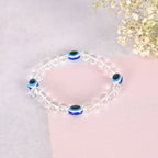 NVR Men & Women Evil Eyetransparent Beaded Elasticated Bracelet | Grocsy