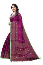 Vamika Purple Mirror Work With Jhalar Khadi Silk Saree (AASHI PURPLE) | Grocsy
