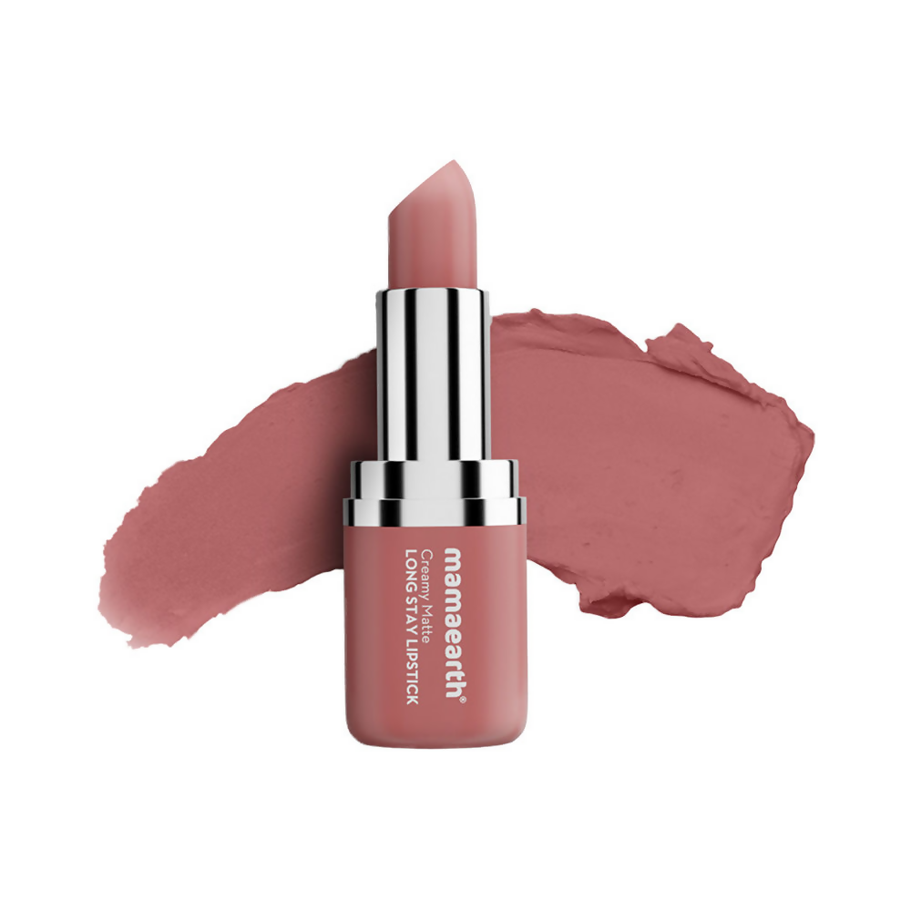 Mamaearth Creamy Matte Long Stay Lipstick - Pillow Nude - Limited Time Offer | Grocsy