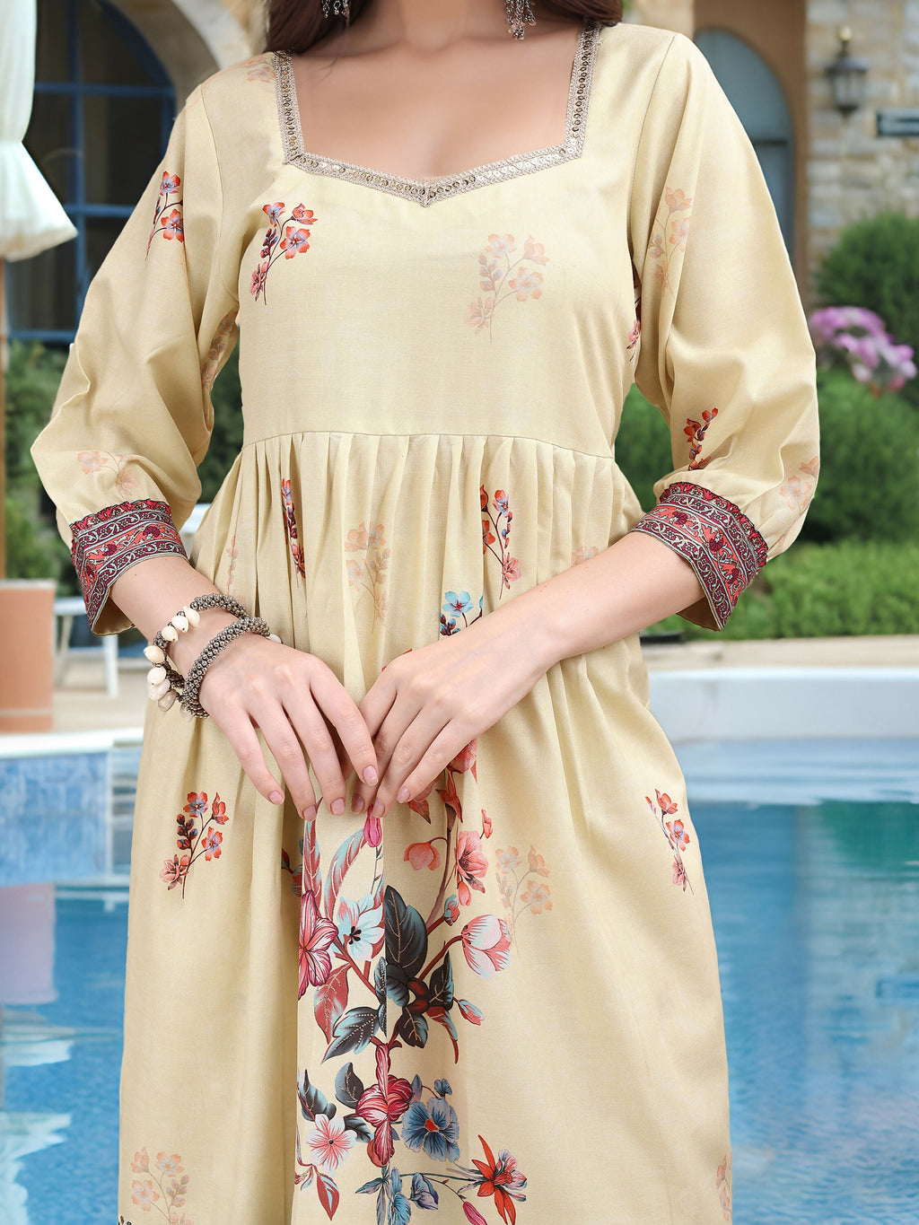 Joban Fashion Off White Position Digital Print With Position Foil Kurta Set | Grocsy