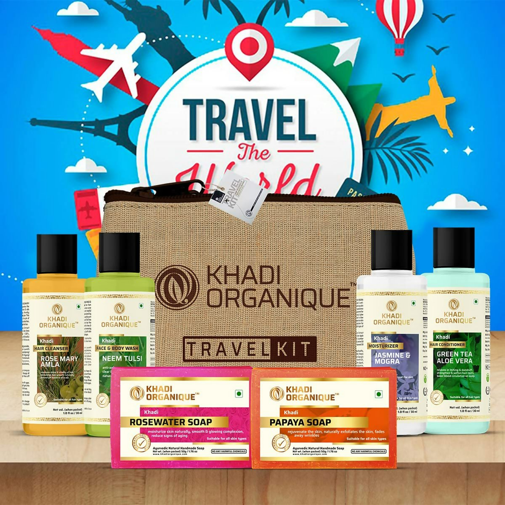 khadi Organique Grooming Travel Kit Men & Women | Grocsy