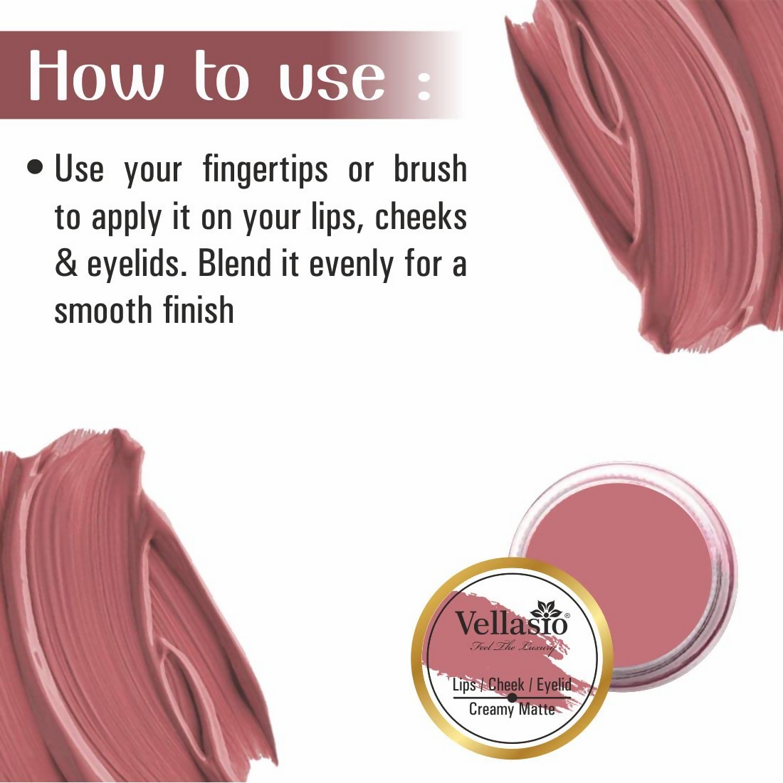 Vellasio Vegan Lip and cheek tint - Total brown | Grocsy