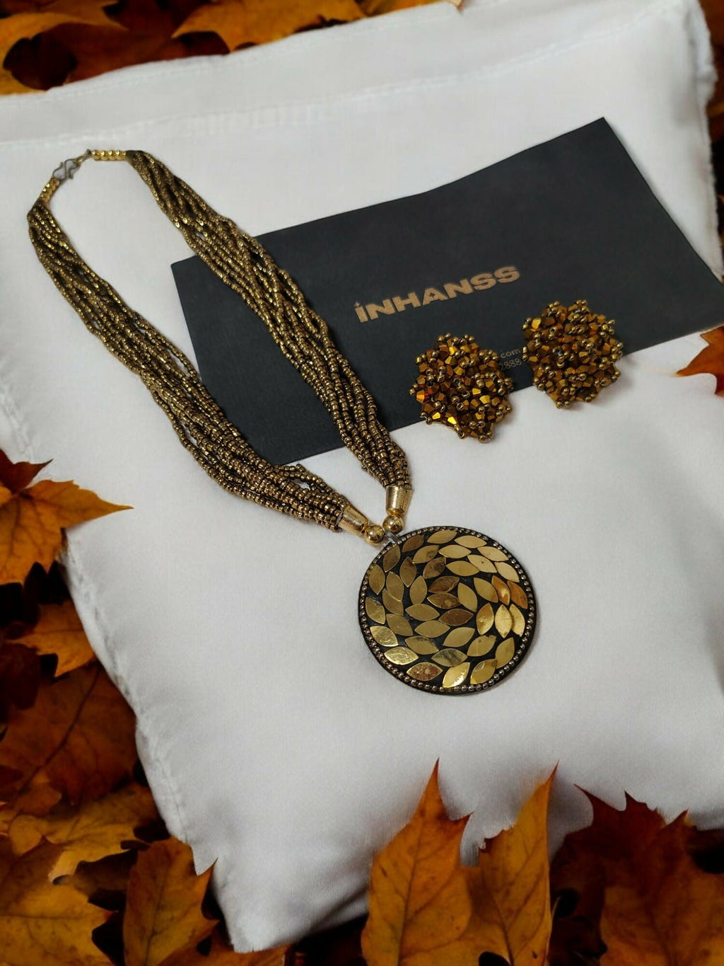 Inhanns All-Day Statement Beaded Necklace Set - Gold | Grocsy