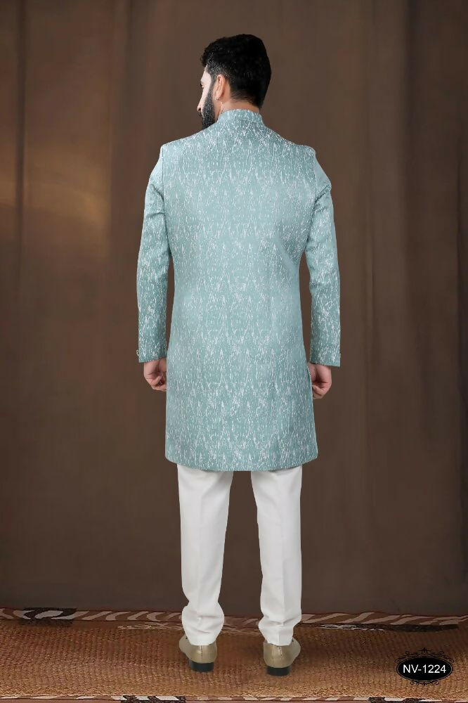Joban Fashion Men's Green Woven Jacquard Kurta with Pyjama | Grocsy