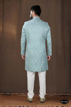 Joban Fashion Men's Green Woven Jacquard Kurta with Pyjama | Grocsy