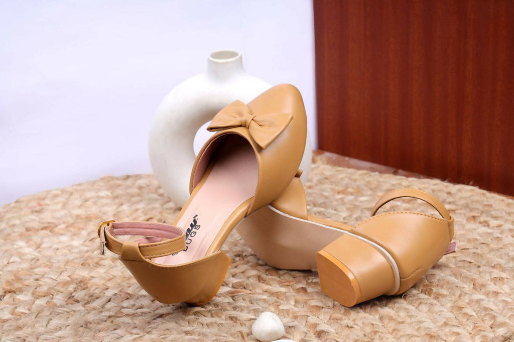 Tiny Bugs Girls Bow Embellished Ballerinas - Tan | Grocsy