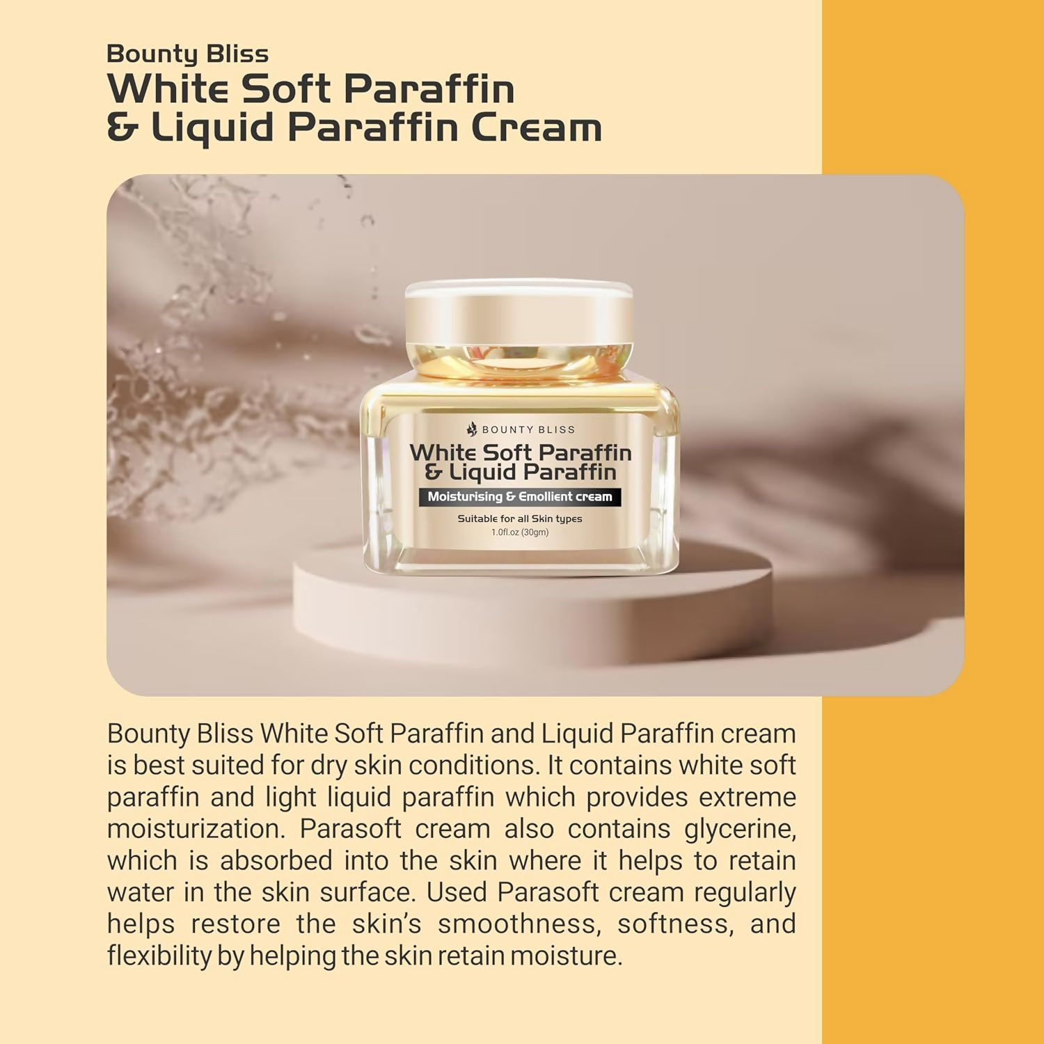 Bounty Bliss White Soft Paraffin & Liquid Paraffin Cream For Dry | Grocsy
