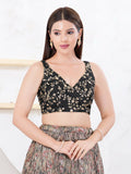 Joban Fashion Black Mulberry Silk Sleeveless Back Open Blouse | Grocsy