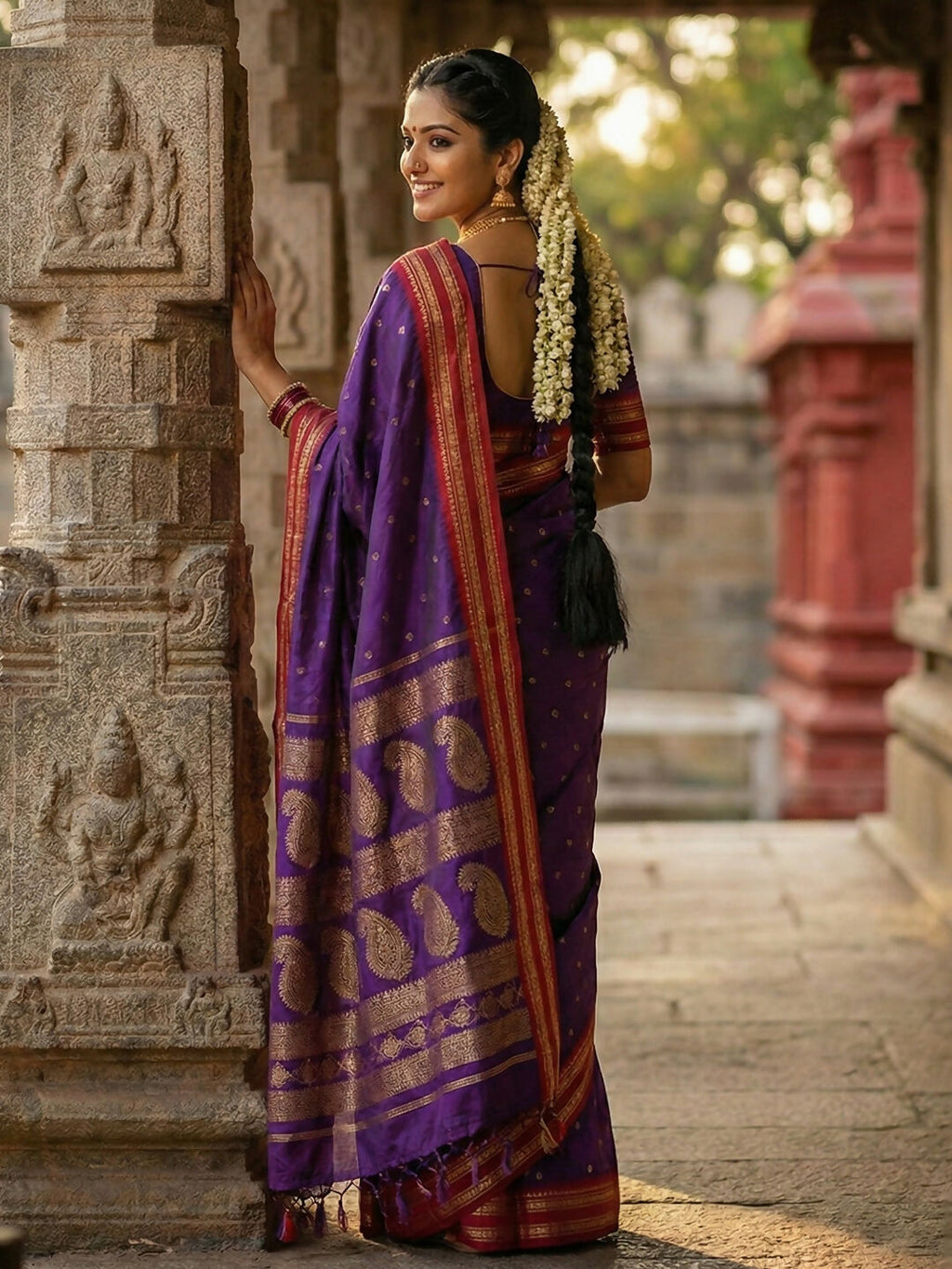 Shree Shyam Fashion Purple Soft Silk Saree | Grocsy