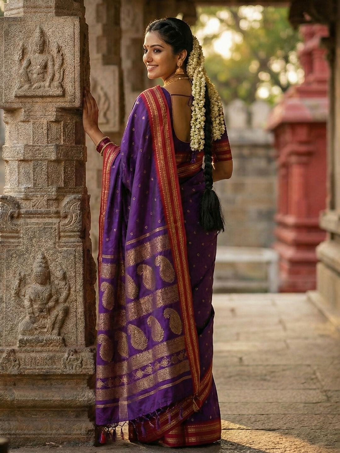 Shree Shyam Fashion Purple Soft Silk Saree | Grocsy