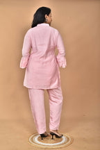 Morchari Women Hand Embroidery Co-Ords-Pink | Grocsy