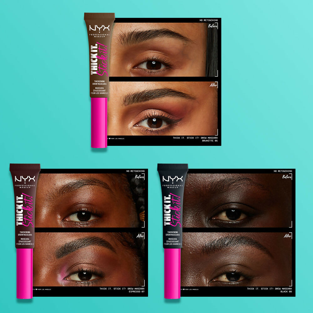 NYX Professional Makeup Thick It Stick It Brow Mascara - Black | Grocsy