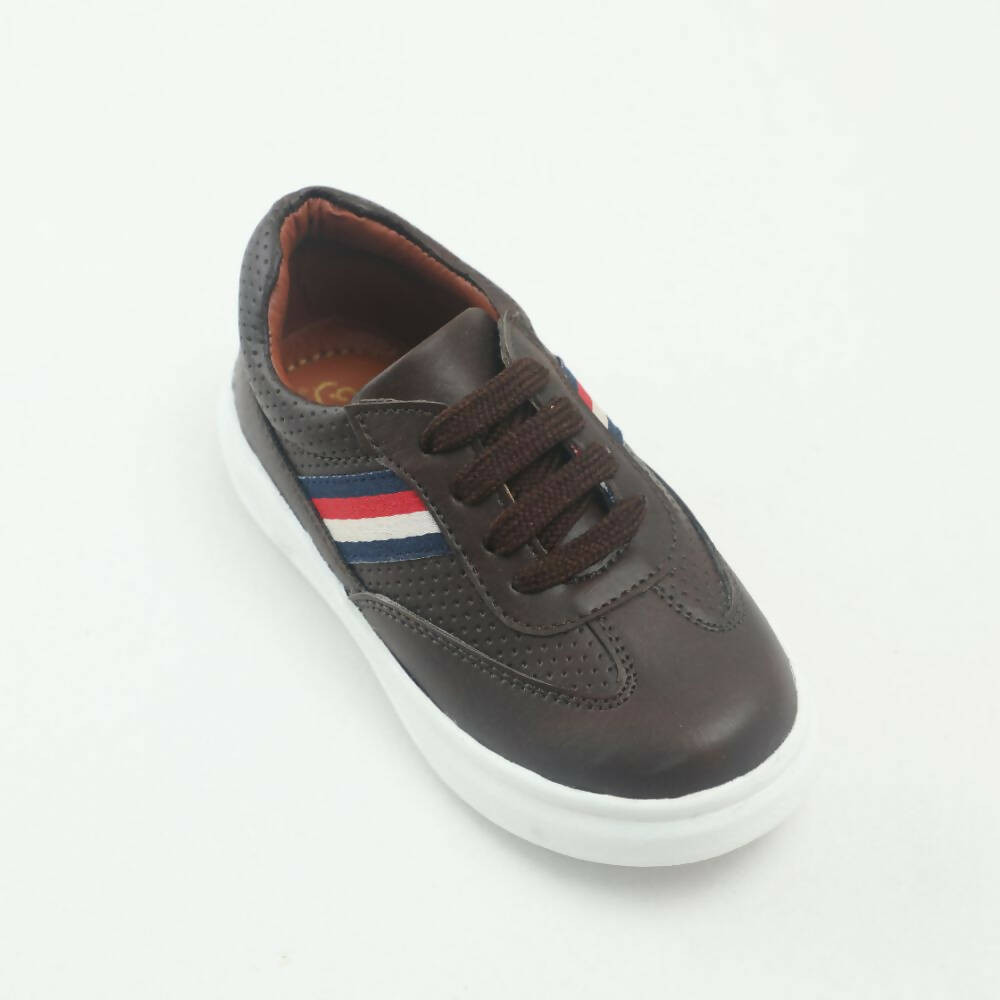 Tiny Bugs Boys Lace Up Casual Sheos - Dark Brown | Grocsy
