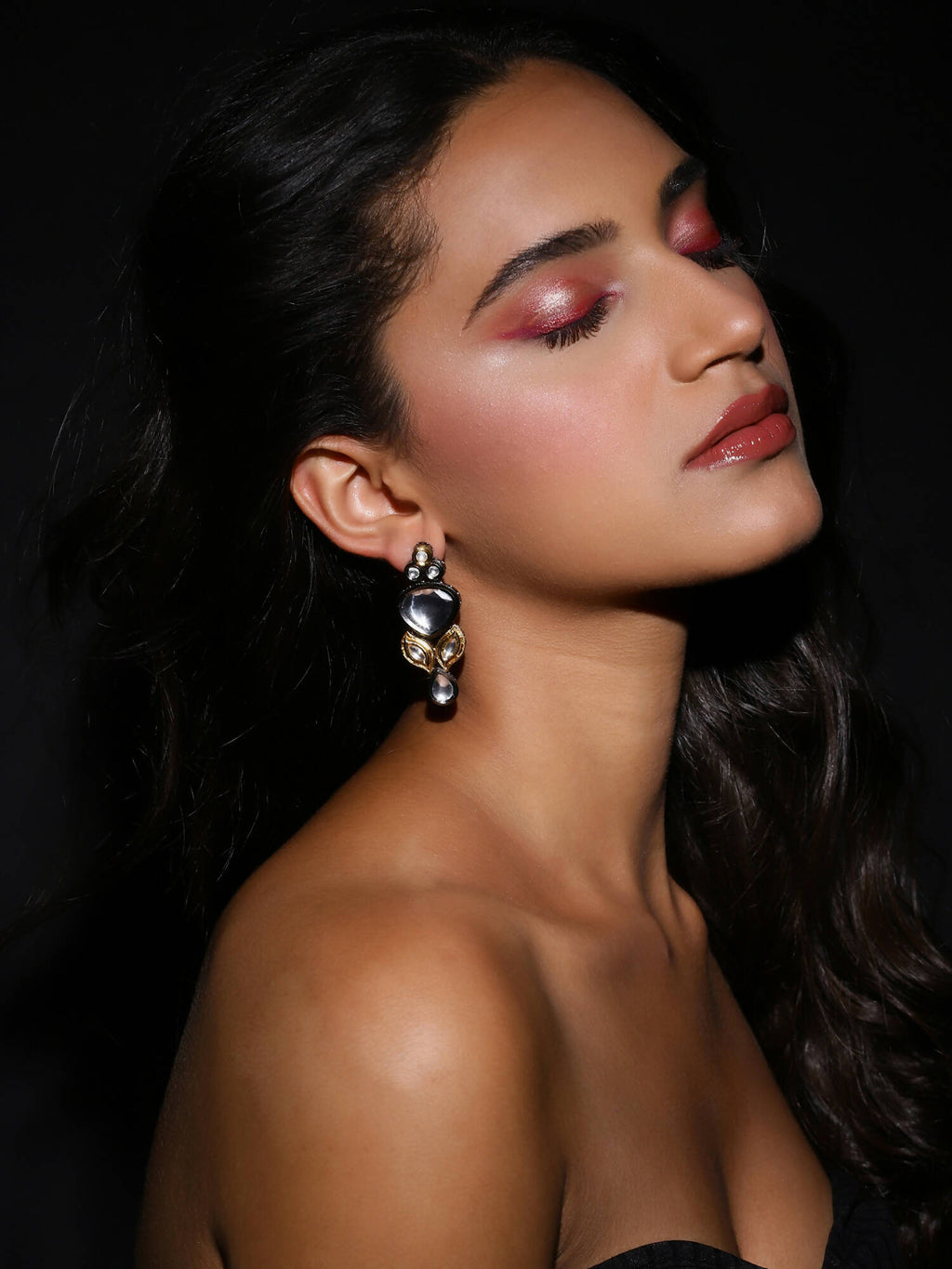 Silver-Plated Contemporary Drop Earrings - Ruby Raang | Grocsy