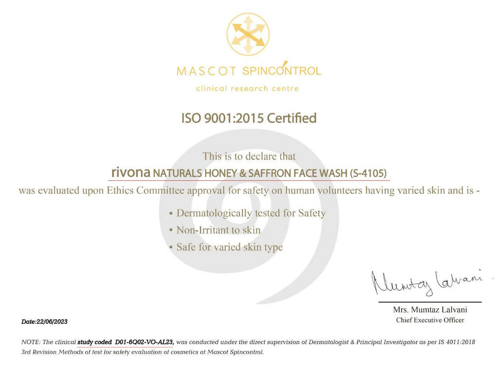 Rivona Naturals Honey & Saffron Face Wash | Grocsy