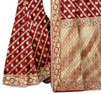 Vamika Maroon Weaving Banarasi Jacquard Saree | Grocsy