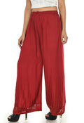 Mominos Fashion Moeza Reyon Cotton Maroon Color Cut Work Palazzo | Grocsy