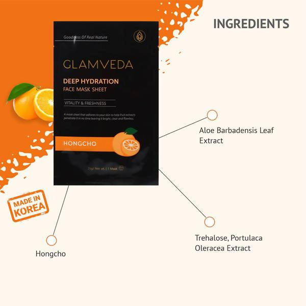 Glamveda Hongcho Anti Acne & Glow Sheet Mask | Grocsy