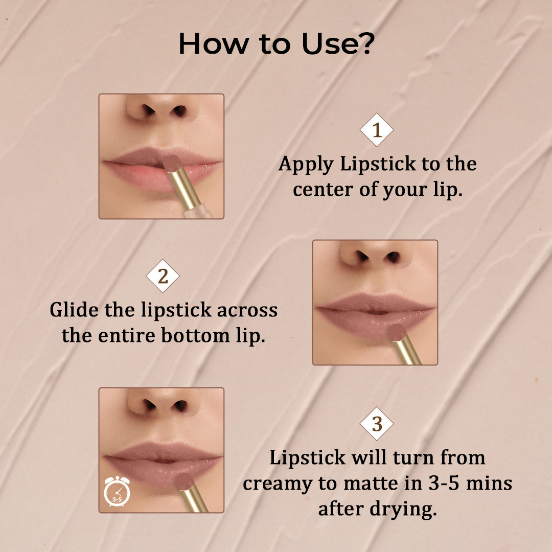 The Natural Wash Silky Matte Fusion Longstay Bullet Lipstick - Earthy Brown | Grocsy