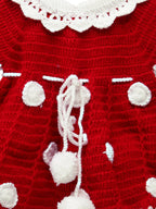 ChutPut Hand knitted Crochet Santa Dress For Baby Girls - Red | Grocsy