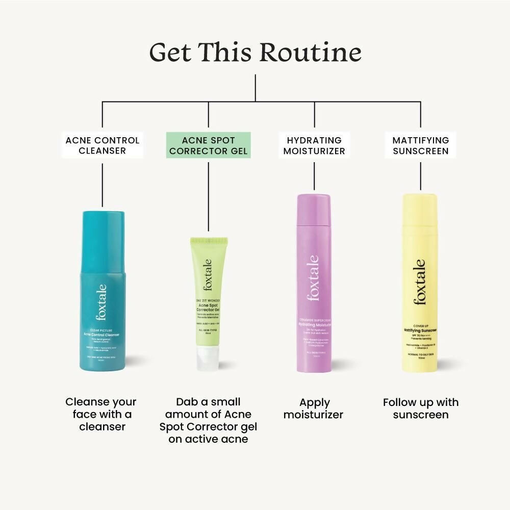 Foxtale Acne Spot Corrector Gel - Reduces Pimples Overnight and Prevents Acne Scars | Grocsy