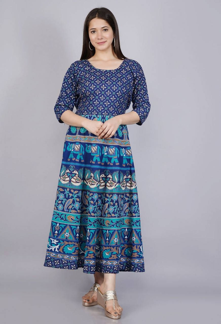 Vamika Multicolor Cotton Printed Party/Casual Wear Kurti (GAM15K) | Grocsy